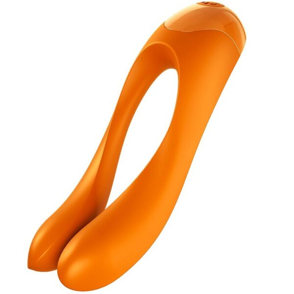 SATISFYER – VIBRADOR DE DEDO CANDY CANE LARANJA