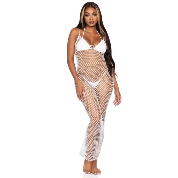 LEG AVENUE – TECIDO TWIST NET MAXI VESTIDO TAMANHO ÚNICO BRANCO