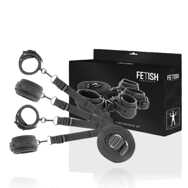 FETISH SUBMISSIVE – CONJUNTO DE ALGEMAS E GRAVATAS COM FORRO DE NOPRENE