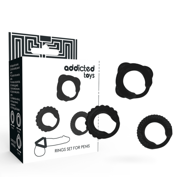 ADDICTED TOYS – CONJUNTO DE ANEL C – PRETO