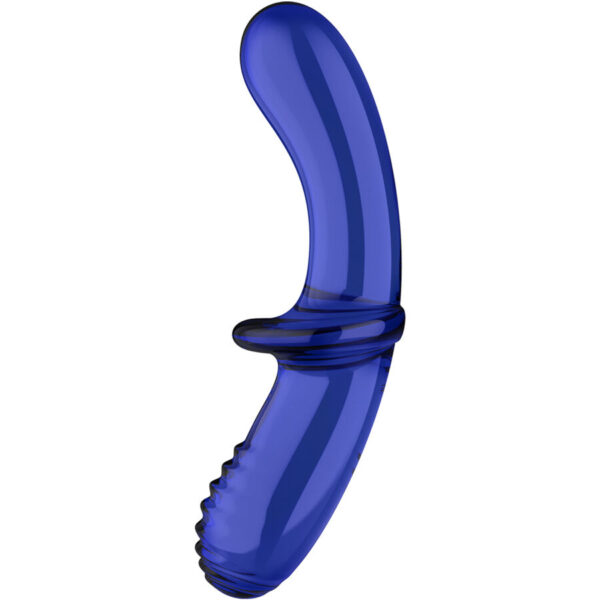 SATISFYER – DILDO DE CRISTAL DUPLO AZUL