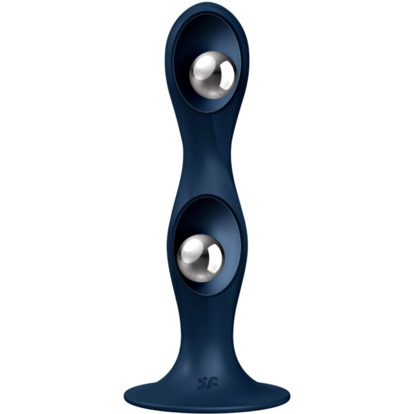 SATISFYER – DILDO DOUBLE BALL-R SILICONE AZUL