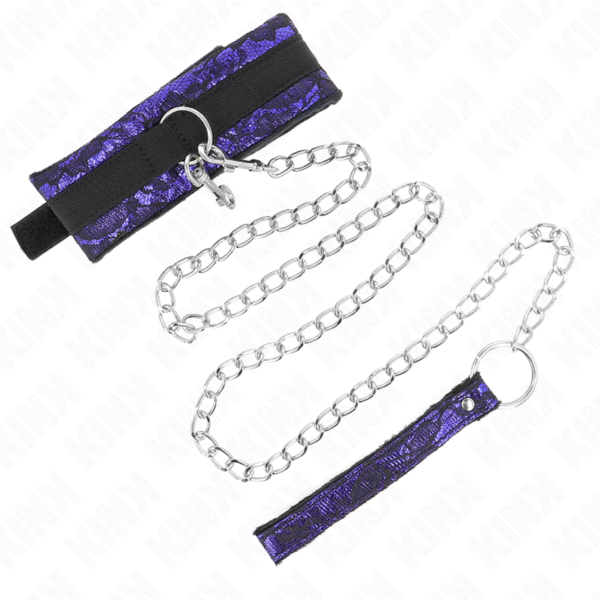 KINK – COLAR CURTO DE RENDA DE VELUDO COM CINTO 105 CM COM DEFEITO EM NYLON 44 X 5,5 CM