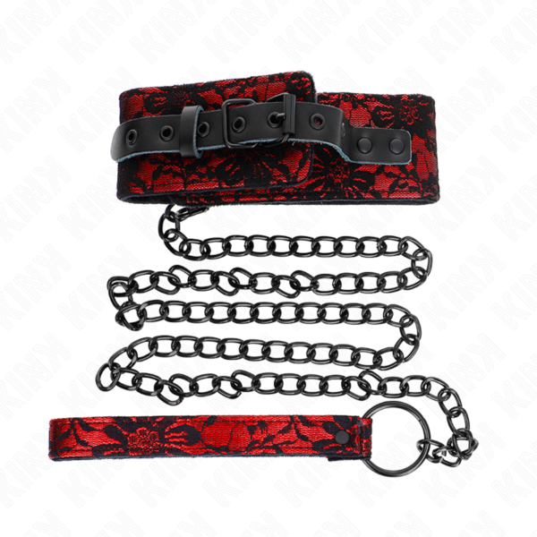 KINK – COLAR DE RENDA COM CINTO COM CINTO DE COURO REAL 105 CM / 44 X 5,5 CM