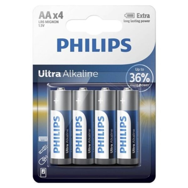 PHILIPS – BATERIA ULTRA ALCALINA AA LR6 4 UNIDADE