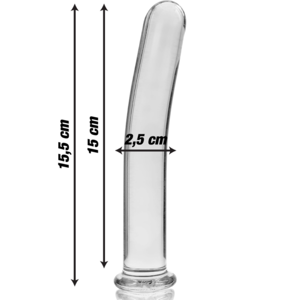 NEBULA SERIES BY IBIZA – MODELO 9 DILDO VIDRO BOROSILICADO TRANSPARENTE 15.5 CM -O- 2.5 CM