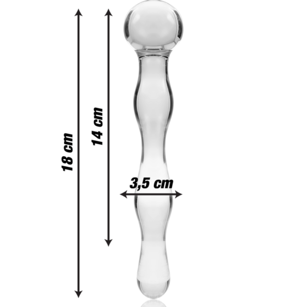 NEBULA SERIES BY IBIZA – MODELO 13 DILDO VIDRO BOROSILICADO TRANSPARENTE 18 CM -O- 3.5 CM