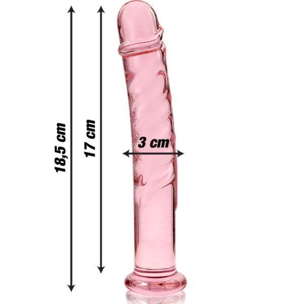 NEBULA SERIES BY IBIZA – MODELO 16 DILDO VIDRO BOROSILICADO ROSA 18.5 CM -O- 3 CM