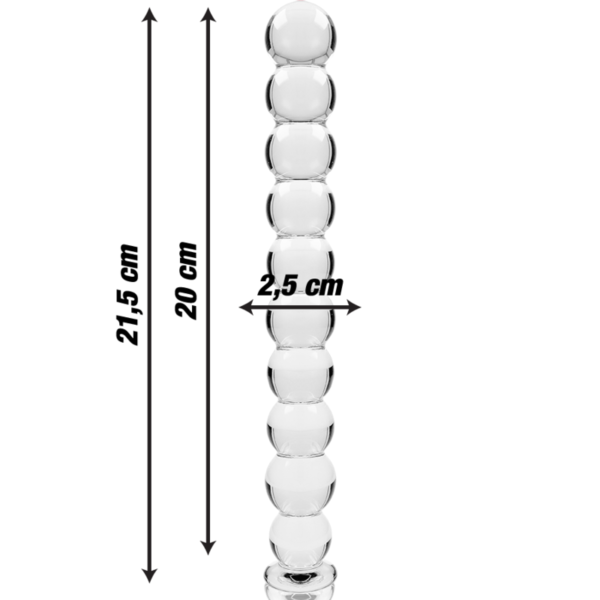 NEBULA SERIES BY IBIZA – MODELO 22 DILDO VIDRO BOROSILICADO TRANSPARENTE 21.5 CM -O- 2.5 CM