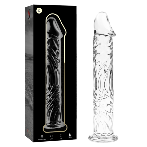 NEBULA SERIES BY IBIZA – MODELO 12 DILDO VIDRO BOROSILICADO TRANSPARENTE 17 CM -O- 3.5 CM