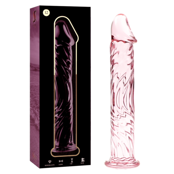 NEBULA SERIES BY IBIZA – MODELO 12 DILDO VIDRO BOROSILICADO ROSA 17 CM -O- 3.5 CM