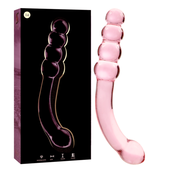 NEBULA SERIES BY IBIZA – MODELO 14 DILDO VIDRO BOROSILICADO ROSA 18.5 CM -O- 3 CM