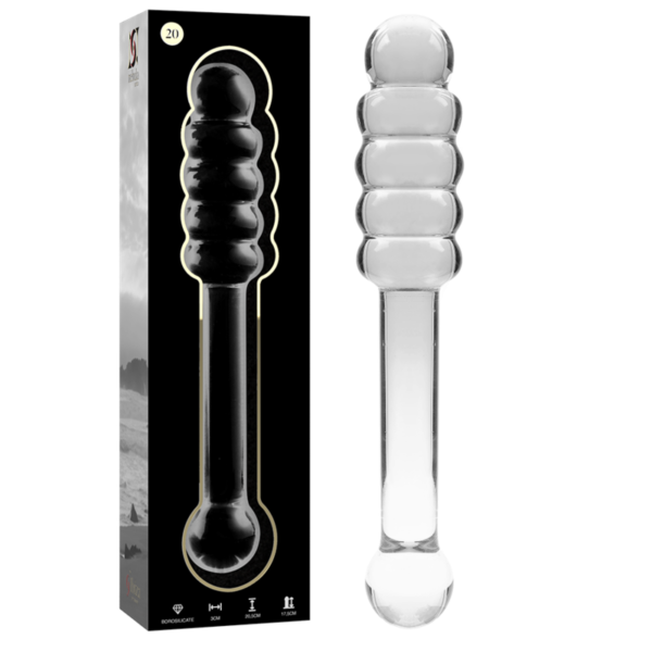 NEBULA SERIES BY IBIZA – MODELO 20 DILDO VIDRO BOROSILICADO TRANSPARENTE 20.5 CM -O- 3 CM