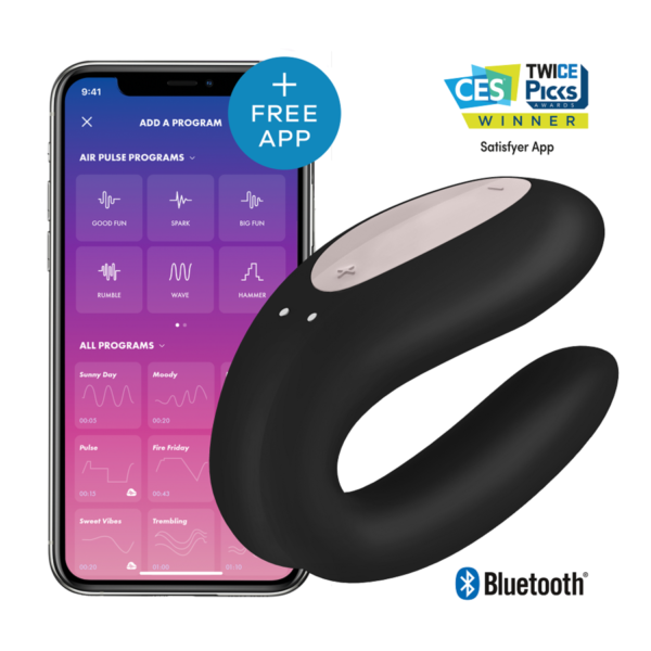 SATISFYER – DOUBLE JOY CON APP PRETO