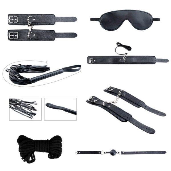 ALIVE – KIT DESEJOS SECRETOS 7 PEÇAS BDSM PRETO