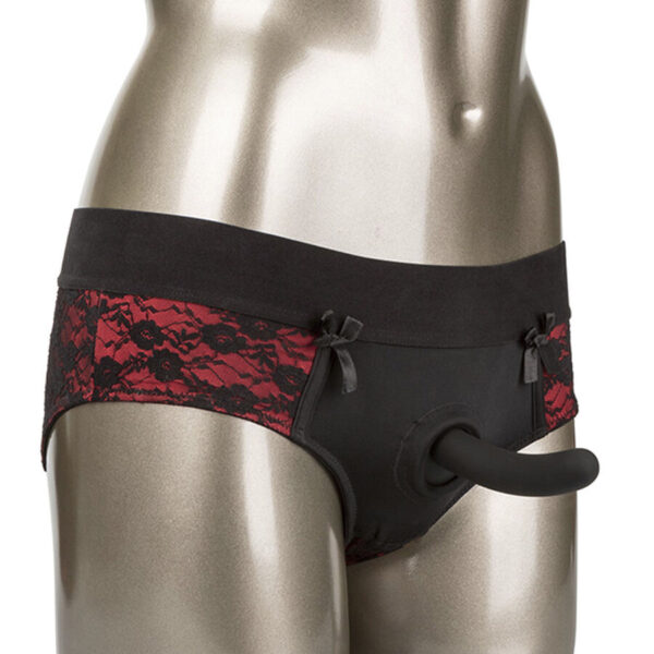 CALEXOTICS – CONJUNTO DE CALCINHAS SCANDAL SEM FUNDO COM DILDO TAMANHO L/XL