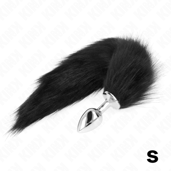 KINK – PLUG ANAL TAMANHO S 7 X 3 CM COM CAUDA SINTÉTICA 40 CM PRETO