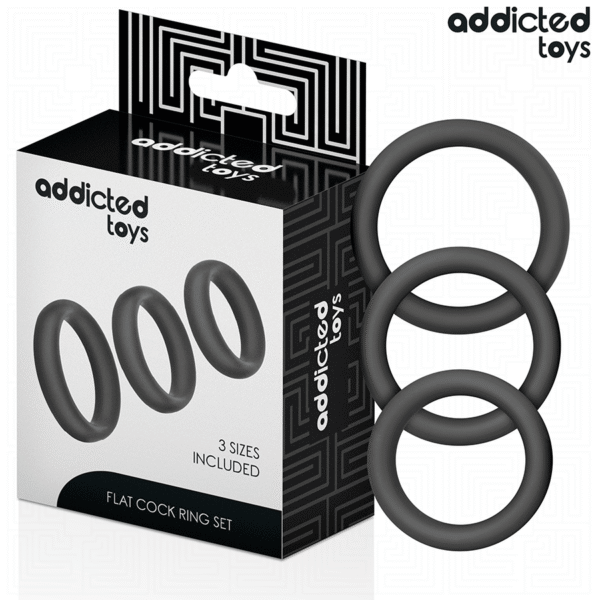 ADDICTED TOYS – CONJUNTO DE ANÉIS PLANOS DE SILICONE